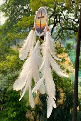 Rooh Dream Catcher  Christian Cross Car Hanging  Handmade Hangings for Positivity Can be used as Home Decor Accents. 3