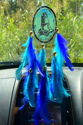 Rooh Dream Catcher  Shiva Moon Car Hanging  Handmade Hangings for Positivity Can be used as Home Decor Accents. 1