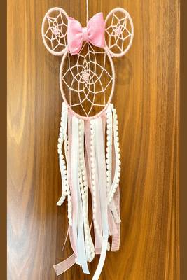 Rooh Dream Catcher  Minnie Mouse for Kids  Handmade Hangings for Positivity ., Garden, Car, Outdoor, Bedroom, 4