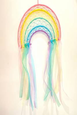 Rooh Dream Catcher  Rainbow Cot Mobile for Kids  Handmade Hangings for Positivity ., Garden, Car, Outdoor 1