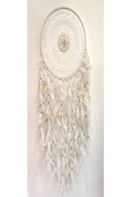 Rooh Dream Catcher Extra Large White Healing Tree Wall Hanging  Handmade Hangings for Positivity 1