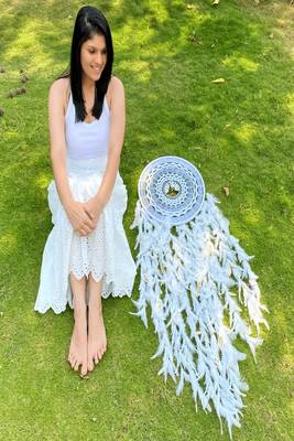Rooh Dream Catcher Extra Large White Healing Tree Wall Hanging  Handmade Hangings for Positivity 4