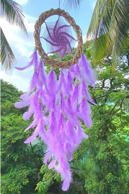 Rooh Dream Catcher Purple Magic Wreath Dream Catcher Kids bedroom Party gift Handmade hangings Used for Wall Hanging. 1