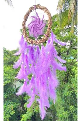 Rooh Dream Catcher Purple Magic Wreath Dream Catcher Kids bedroom Party gift Handmade hangings Used for Wall Hanging. 3