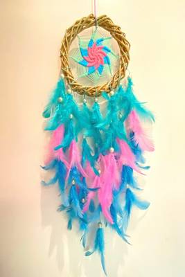 Rooh Dream Catcher Pastel Magic Wreath Dream Catcher Kids bedroom Party gift Handmade hangings Used for Wall Hanging. 2