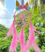 Rooh Dream Catcher Pink Unicorn Love  Handmade Hangings for Positivity Used for Wall Hanging, Decor, Balcony, Dcor