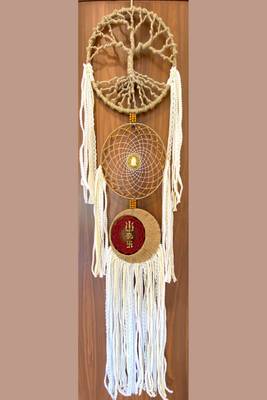 Rooh Dream Catcher Bodhi Tree  Handmade Hangings for Positivity Used for Wall Hanging, Decor, Balcony, Decor. 4
