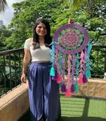 Rooh Dream Catcher Pastel Bubblegum Handmade Hangings for Positivity Used for Wall Hanging, Decor, Balcony, Decor.