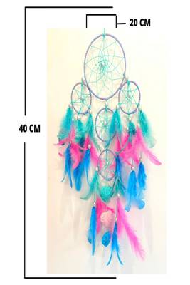 Rooh Dream Catcher  Pastel 4 Tier with Little Hearts  Handmade Hangings for Positivity 3