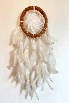 Rooh Dream Catcher  White Magic Wreath Dream Catcher with Pretty Lights  Handmade Hangings for Positivity 4
