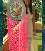 Rooh Dream Catcher  Big White & Pink Flower 16 inch Handmade Hangings for Positivity Can be used as Home Decor Accents.