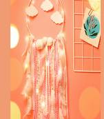 Rooh Dream Catcher Pink Clouds with LED Lights  Handmade Hangings for Positivity,Meditation Room, Yoga Temple, Windchime