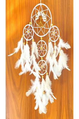 Rooh Dream Catcher  White Tree 4 Tier  Handmade Hangings for Positivity .,Meditation Room, Yoga Temple, Windchime 1