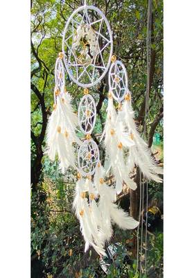 Rooh Dream Catcher  White Tree 4 Tier  Handmade Hangings for Positivity .,Meditation Room, Yoga Temple, Windchime 2