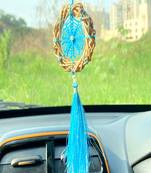 Rooh Dream Catcher Blue Wreath Car Hanging  Handmade Hangings for Positivity Can be Used as Home Decor Accents.