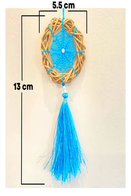 Rooh Dream Catcher Blue Wreath Car Hanging  Handmade Hangings for Positivity Can be Used as Home Decor Accents. 5