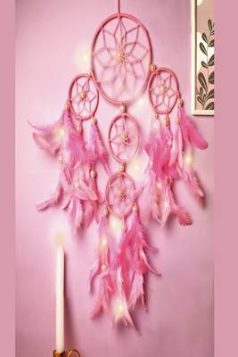 Rooh Dream Catcher  Pastel Pink 4 Tier  Handmade Hangings for Positivity .,Meditation Room, Yoga Temple, Windchime 1
