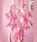 Rooh Dream Catcher  Pastel Pink 4 Tier  Handmade Hangings for Positivity .,Meditation Room, Yoga Temple, Windchime