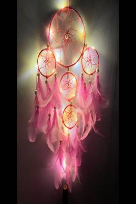 Rooh Dream Catcher  Pastel Pink 4 Tier  Handmade Hangings for Positivity .,Meditation Room, Yoga Temple, Windchime 2