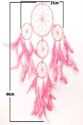 Rooh Dream Catcher  Pastel Pink 4 Tier  Handmade Hangings for Positivity .,Meditation Room, Yoga Temple, Windchime 5