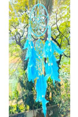 Rooh Dream Catcher Pastel Green & Blue 4 Tier Handmade Hangings for Positivity Meditation Room, Yoga Temple, Windchime 3