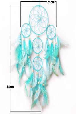 Rooh Dream Catcher Pastel Green & Blue 4 Tier Handmade Hangings for Positivity Meditation Room, Yoga Temple, Windchime 4