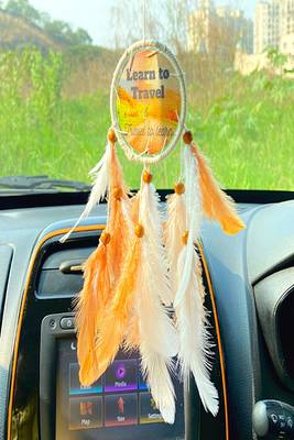 Rooh Dream Catcher  Learn to Travel Car Hanging  Handmade Hangings for Positivity,Meditation Room, Yoga Temple,Windchime 1