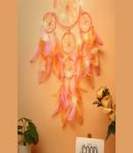 Rooh Dream Catcher Pastel Peach and Pink 4 Tier  Handmade Hangings for Positivity,Meditation Room, Yoga Temple,Windchime