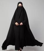 Single Piece Jilbab With Adjustable Nose Piece and Frilly Bottom