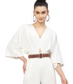 Red & Gold Braided & Beaded PU Handmade Belt