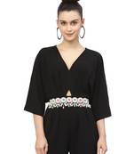 White & Fluorescent Multi Mandala Embellished Velvet Handmade Belt