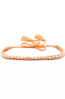 Coral & White Braided Cotton Handmade Belt