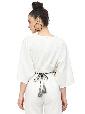 Off White & Black Braided Cotton Handmade Belt 3