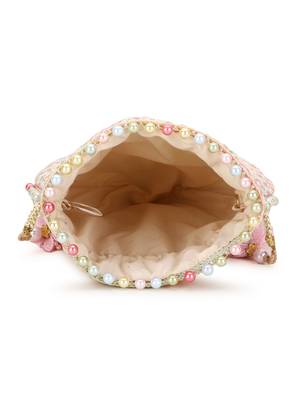 Anekaant Dangle Off White & Pastel Multi Sequin Embroidered Faux Silk Potli 4