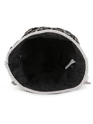 Anekaant Dangle Black & Silver Ethnic Embroidered Velvet Potli 4
