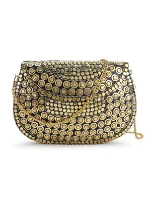 Mosaic Gold Mosaic Embellished Metal Clutch 1