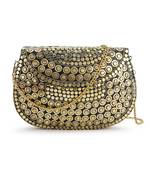 Mosaic Gold Mosaic Embellished Metal Clutch
