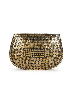 Mosaic Gold Mosaic Embellished Metal Clutch 3