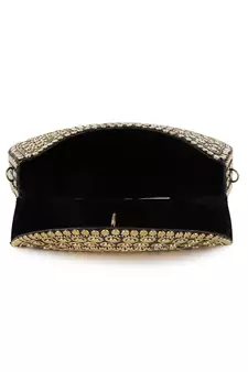 Mosaic Gold Mosaic Embellished Metal Clutch
