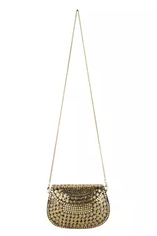 Mosaic Gold Mosaic Embellished Metal Clutch