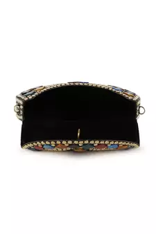 Mosaic Gold & Multi Mosaic Embellished Metal Clutch