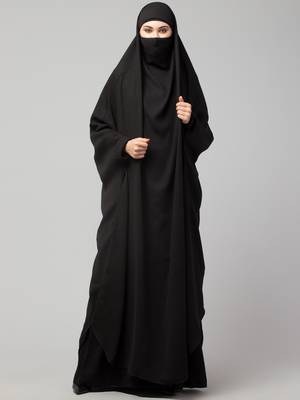 Black Kashibo Plain Jilbab 1