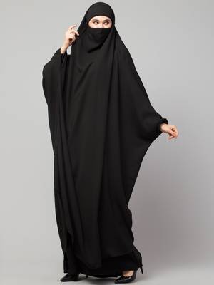 Black Kashibo Plain Jilbab 2