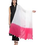 Hombre White & Pink Ombre Cotton Scarf