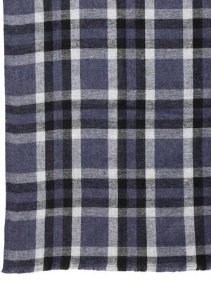 Spatial Navy & Multi Checkered Acrowool Stole 5