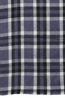 Spatial Navy & Multi Checkered Acrowool Stole