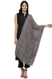 Spatial Black & White Checkered Viscose Rayon Stole