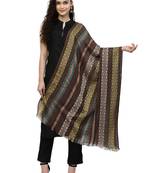 Spatial Brown & Multi Striped Viscose Rayon Stole