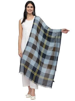 Spatial Brown & Multi Checkered Viscose Rayon scarf 1