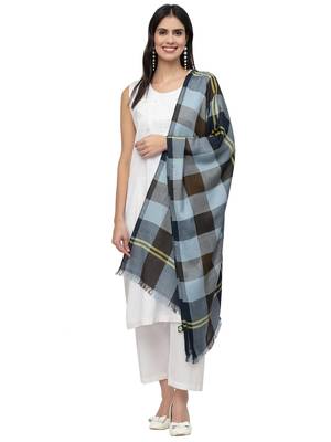 Spatial Brown & Multi Checkered Viscose Rayon scarf 4